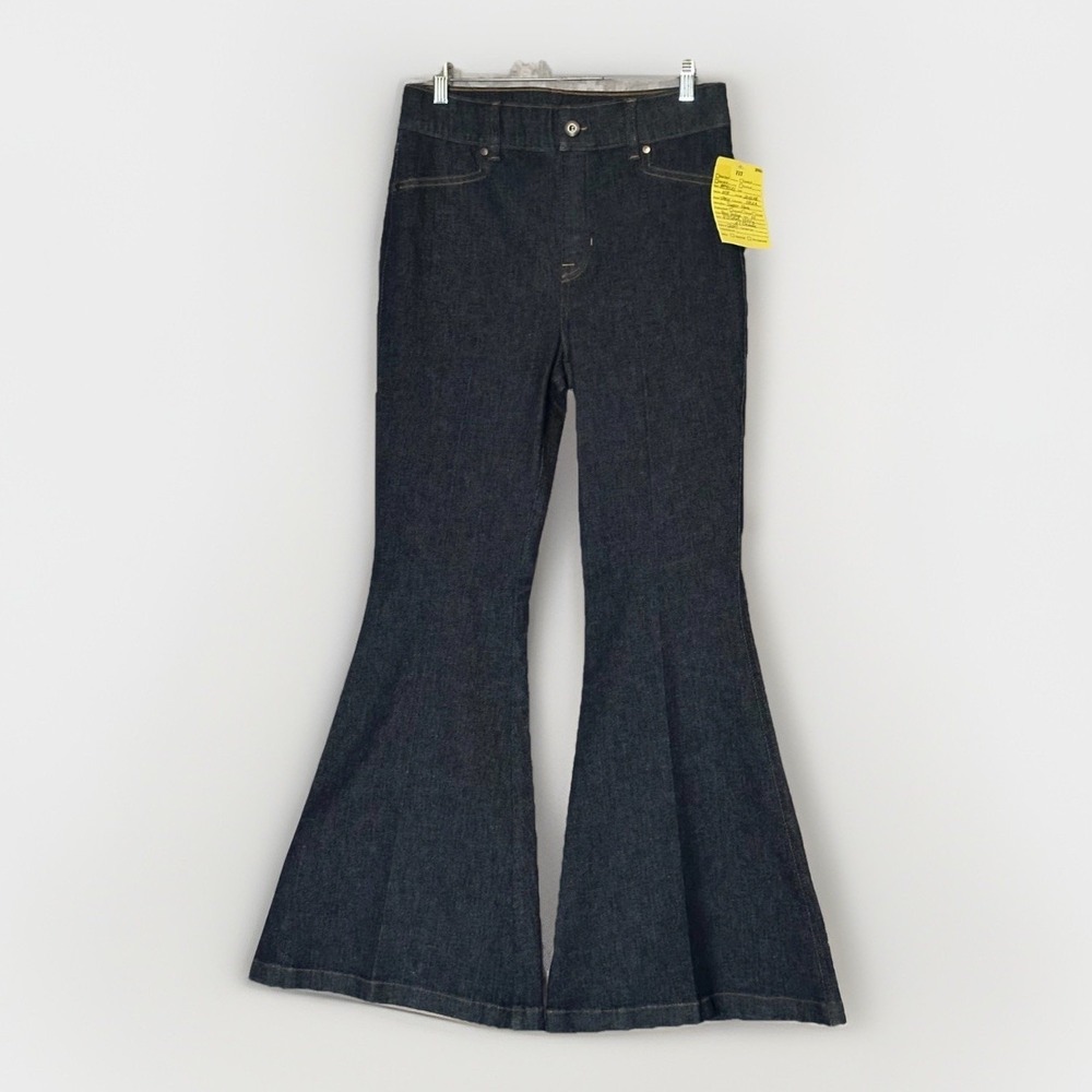 SPANX Sample Super Flare Jeans Womens‎ M Raw Indigo Prototype Denim Stretch